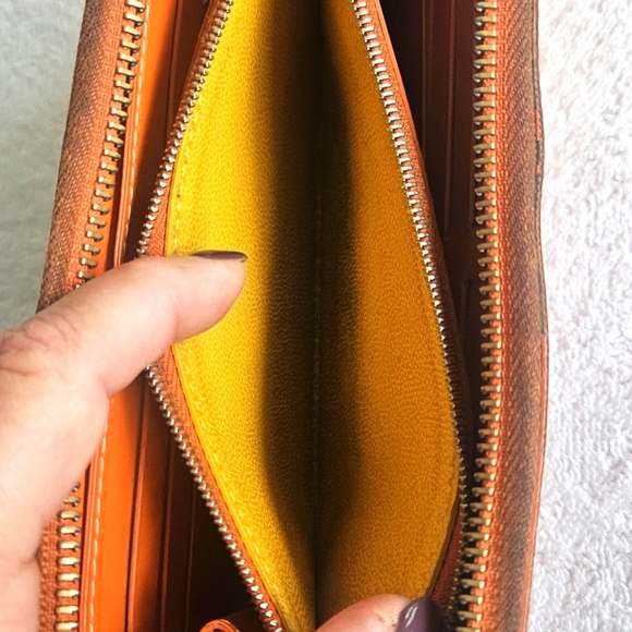 GOYARD Long Leather Wallet Matignon GM Wallet Orange Signature Chevron In Box - Picture 7 of 10